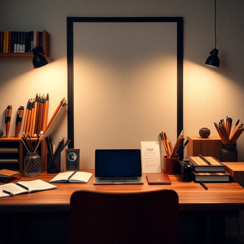 Bolígrafos de lujo premium sobre escritorio elegante